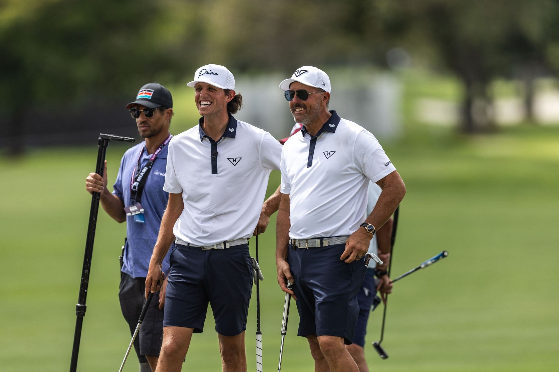 Phil Mickelson of HyFlyers GC and Grant Horvat at the LIV Golf Miami - Previews - Source: Getty